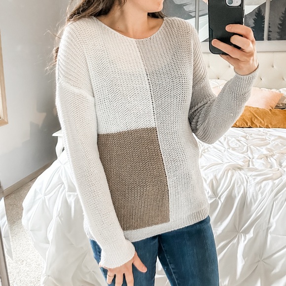 Color block knit sweater - Picture 1 of 4